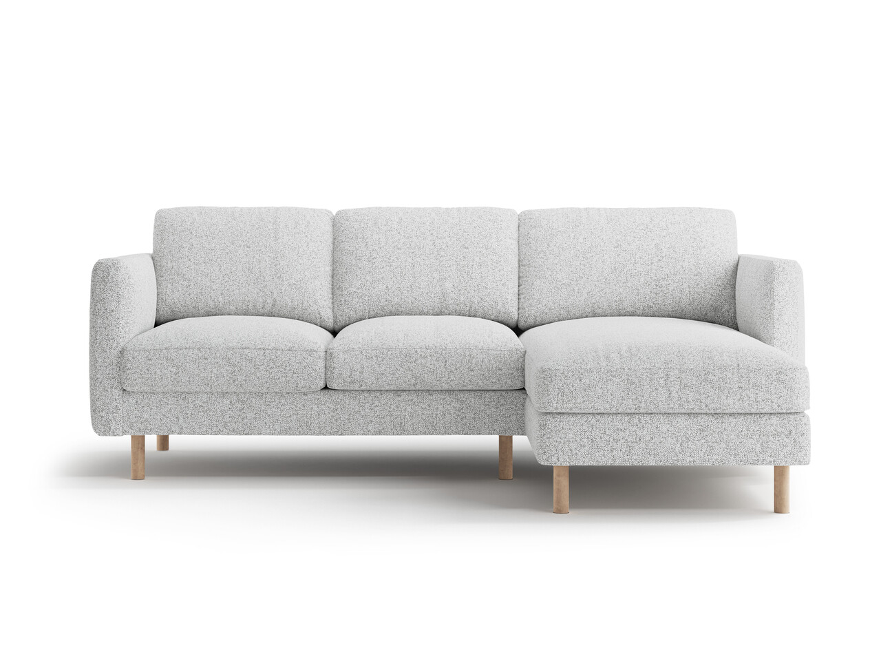 Coltar dreapta 3 locuri, Eden, Micadoni Home, 223x150x90 cm, tesatura structurata, gri deschis melanj - imagine 6